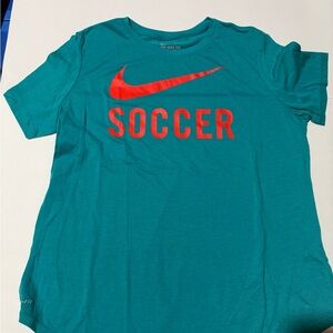 Nike Kids Teal and Red Soccer Tee